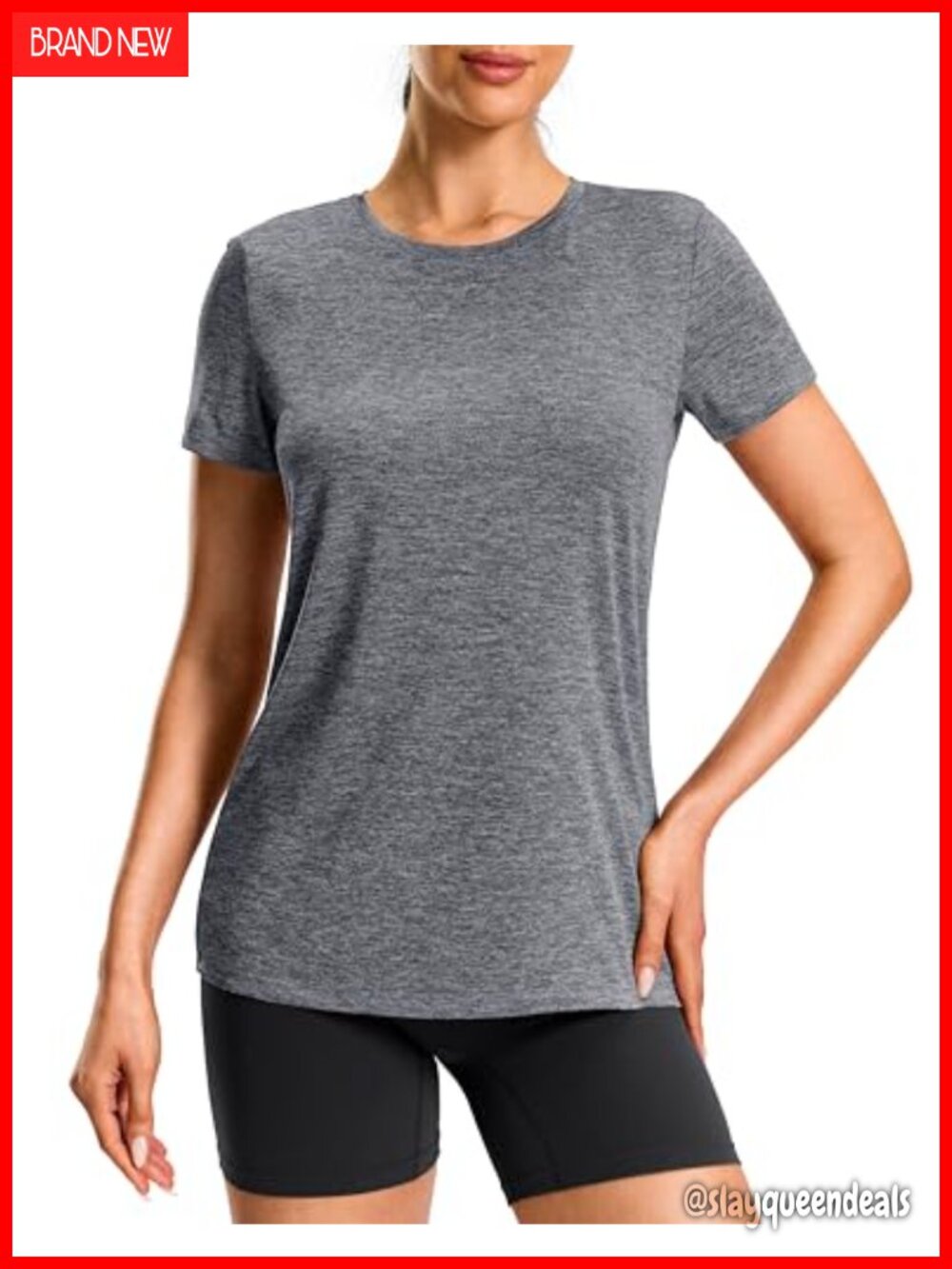 Women's Lightweight Quick-Dry Hip-Length Athletic T-Shirt Gym Running